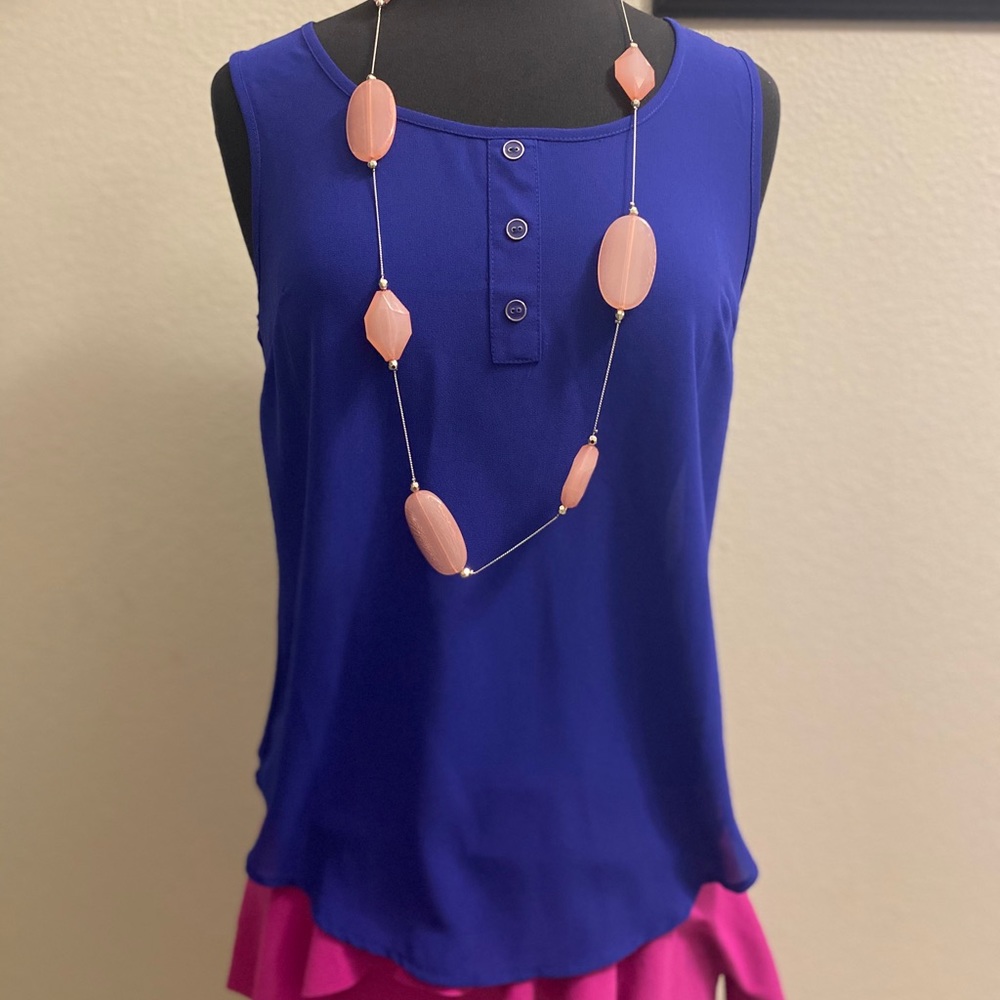 Blue lace blouse tank NWOT